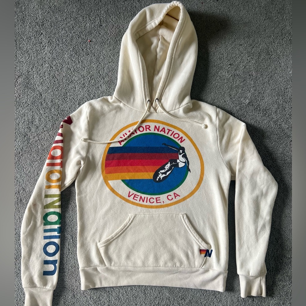 Aviator Nation original cream hoodie Venice CA